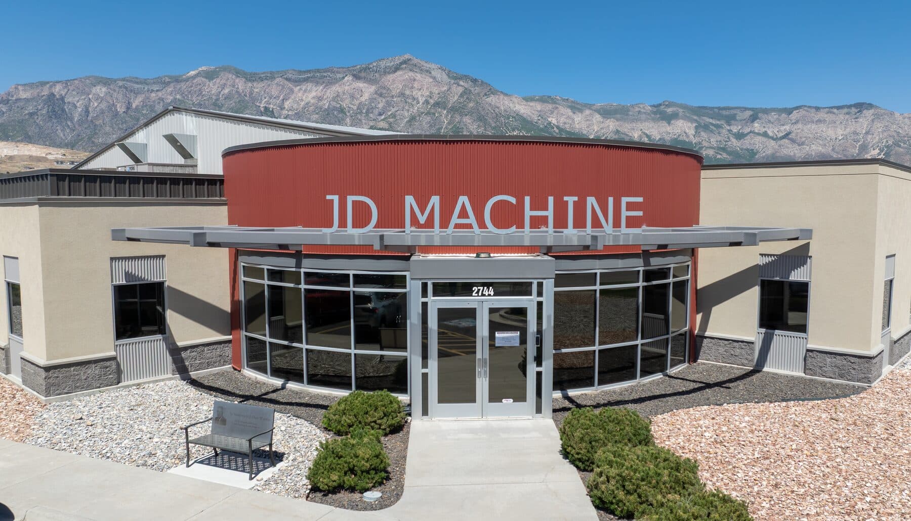 The main entrance of JD Machine's facility in Ogden, Utah